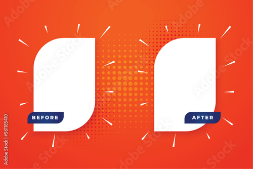 before and after opposition template with copy space