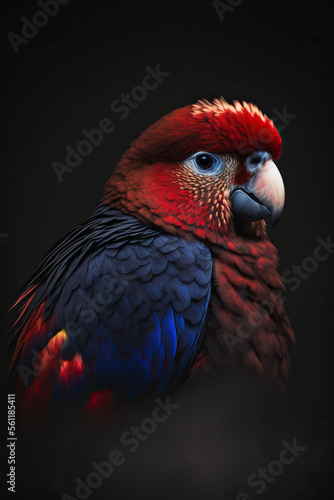 Rosella, parrot, dark, AI © Rachel Yee Laam Lai