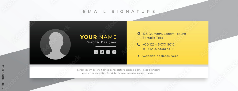 mail footer template design with social media profile mail footer template design with social media profile