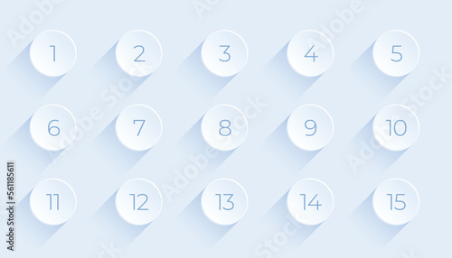 collection of bullet points icon background with numerical digit