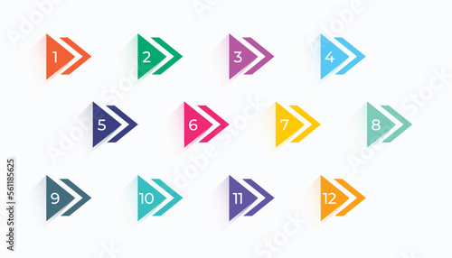 3d style colorful bullet points background with numerical digit