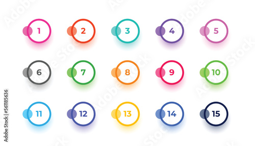 line style spiral shape bullet points symbol in set
