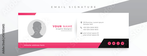 minimal style email signature card template in horizontal design
