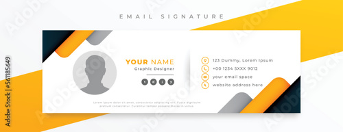 corporate email signature card template with social media profile