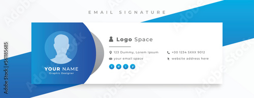 corporate mail signature card template in horizontal layout design