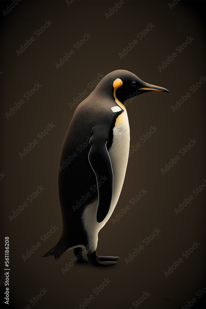 Fototapeta premium penguin, bird, dark, ai