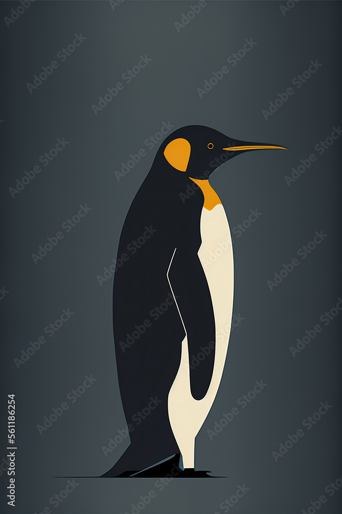 Fototapeta premium penguin, bird, dark, ai