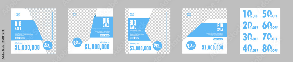 Social media post design set 