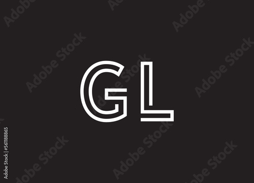 GL Alphabet letter icon logo Design