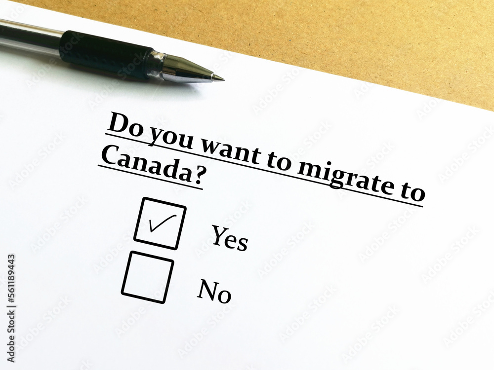 Fototapeta premium Questionnaire about migration