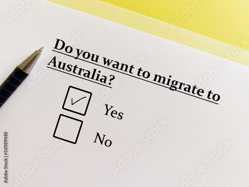 Questionnaire about migration