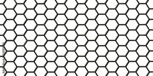 Black background and white hexagon