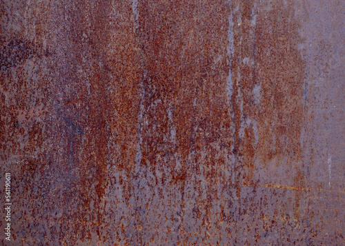 Metal background, rust texture, old iron. Corrosion from water, on sheet metal © Yaroslav