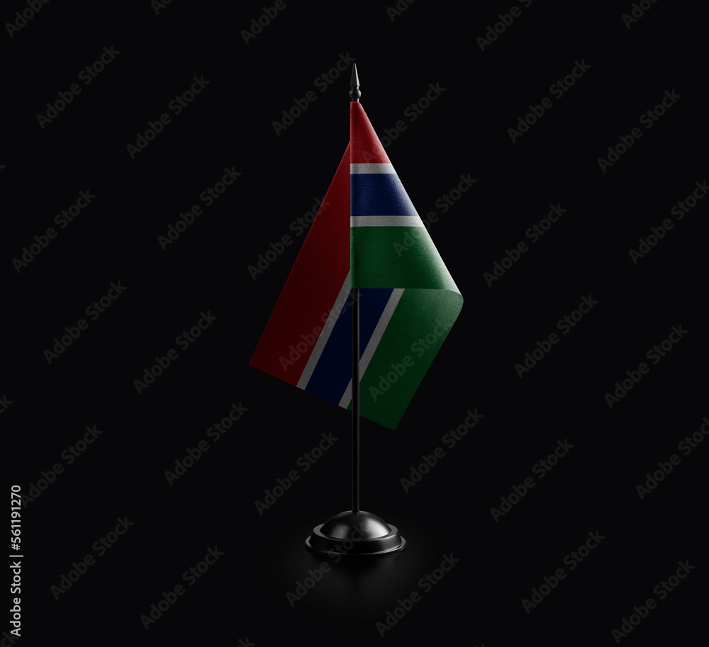 Small national flag of the Gambia on a black background Small national flag of the Gambia on a black background