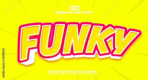 Funky 3d editable text effect vector template