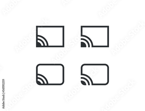 Screencast icon. Chromecast illustration symbol. Sign display vector desing.