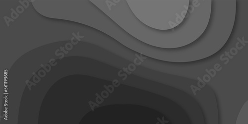 Abstract black Papercut banner concept. Paper carve black background for card poster brochure flyer design in lines black colors. Vector illustration. Cover layout template. Material design concept.