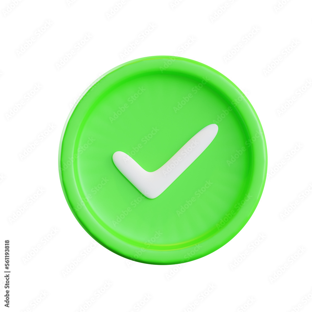 check mark button 3D illutration check mark button 3D illutration