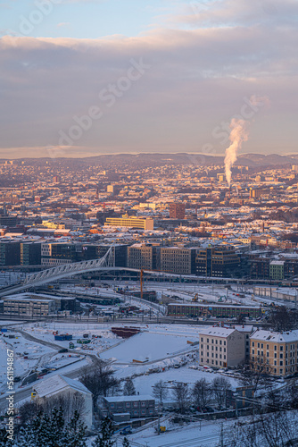 Photography sunset over the city
