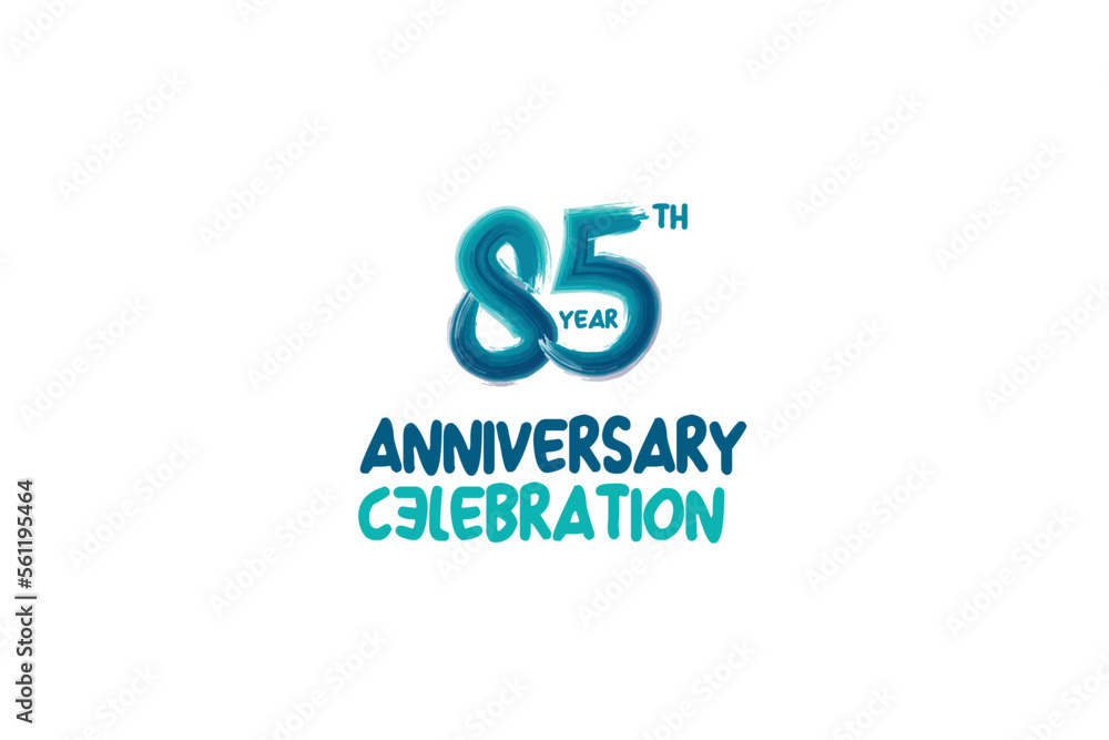 85th, 85 years, 85 year anniversary
celebration fun style logotype. anniversary white logo with green blue color isolated on white background, vector design for celebrating event 85th, 85 years, 85 year anniversary
celebration fun style logotype. anniversary white logo with green blue color isolated on white background, vector design for celebrating event