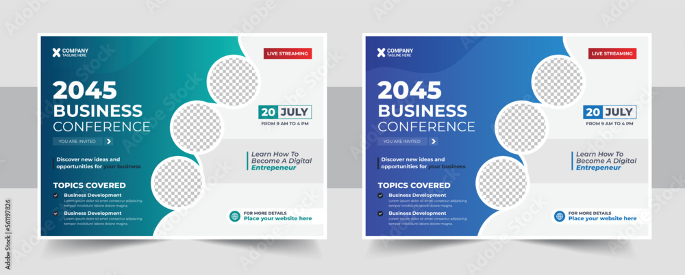 Corporate Horizontal Business Conference Flyer Template Business