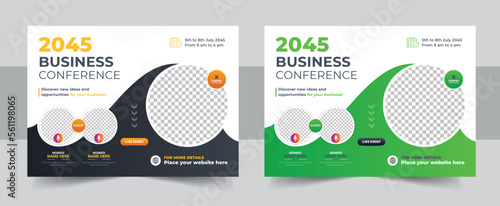 Corporate horizontal business conference flyer template, Business conference flyer template design