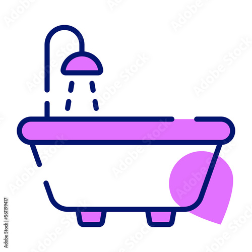 Creative vector of bathtub, bathing and spa editable vector