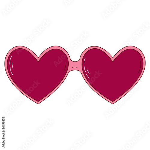 Hand drawn sunglasses for Valentine day. Design elements for posters, greeting cards, banners and invitations.