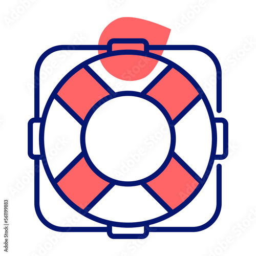 Lifebuoy vector in trendy style, easy to use icon