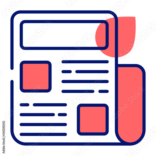Editable vector of newspaper, magazine trendy icon