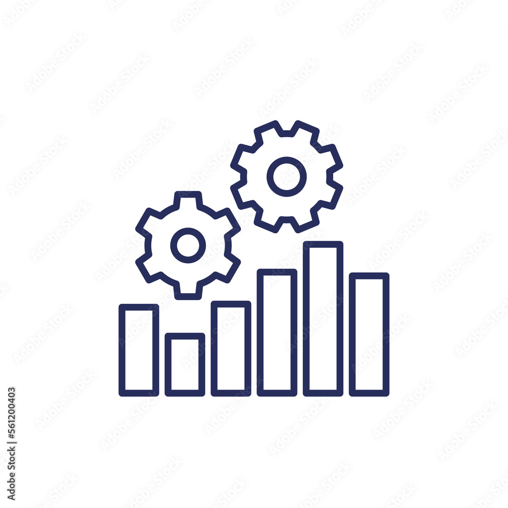 performance line icon with a graph performance line icon with a graph