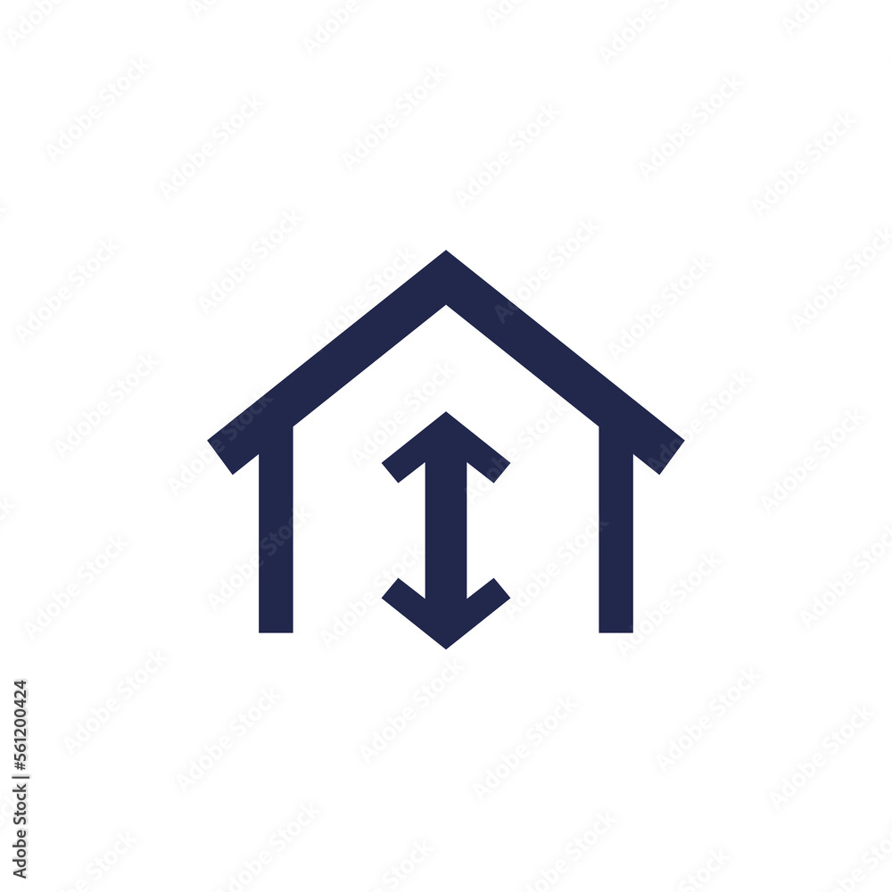 ceiling height icon, vector pictogram ceiling height icon, vector pictogram