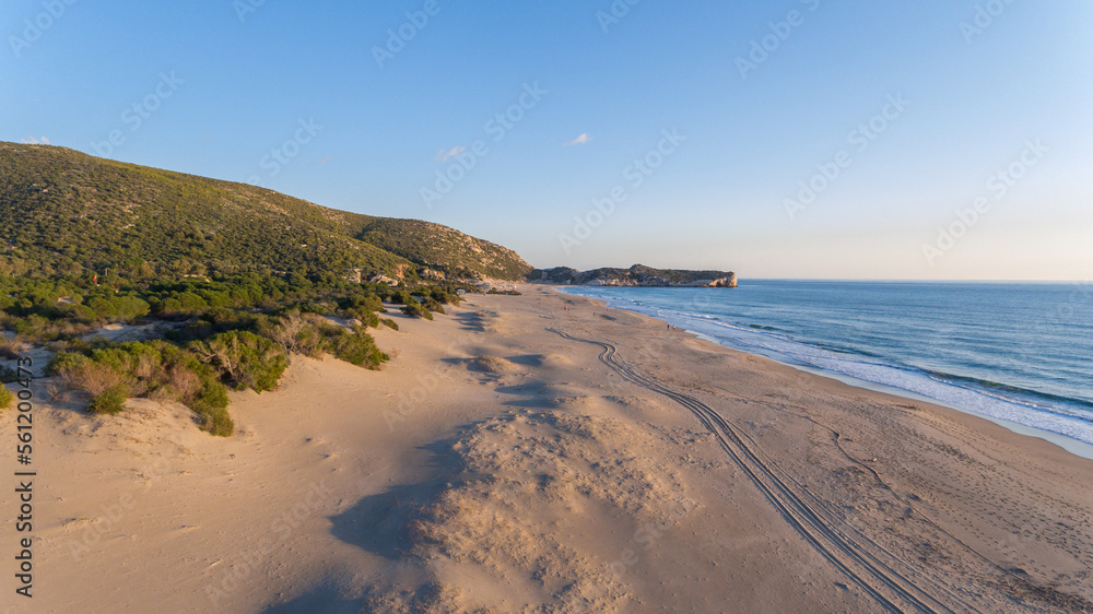 Aerial view of sand dunes of Patara Beach in Turkey. Beautiful sunset at Mediterranean Sea. Aerial view of sand dunes of Patara Beach in Turkey. Beautiful sunset at Mediterranean Sea.
