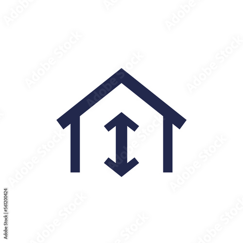 ceiling height icon, vector pictogram