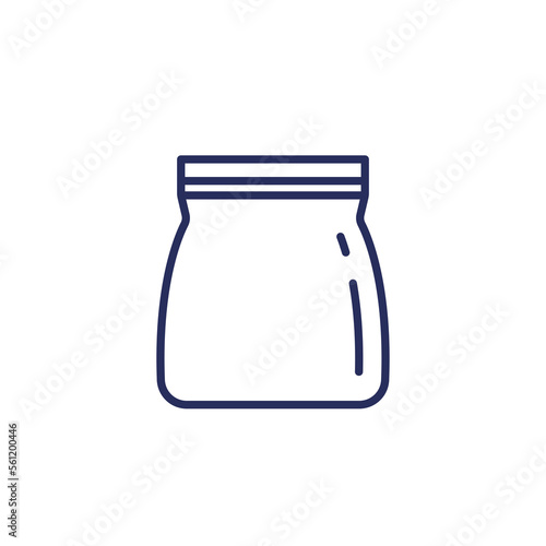 zip bag line icon, vector