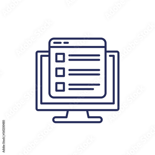 Features line icon on white
