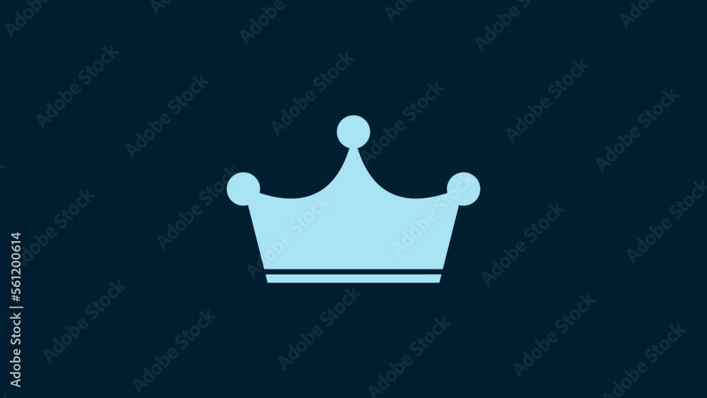 White Crown icon isolated on blue background. 4K Video motion graphic animation White Crown icon isolated on blue background. 4K Video motion graphic animation