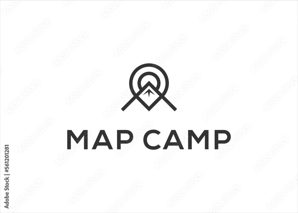 mountain outdoors adventure logo with map pin design concept for traveler mountain outdoors adventure logo with map pin design concept for traveler