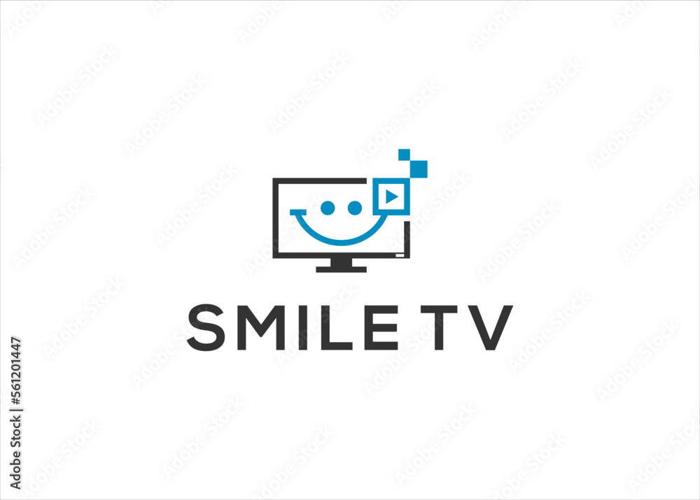 Obraz premium smile tv logo line minimalist