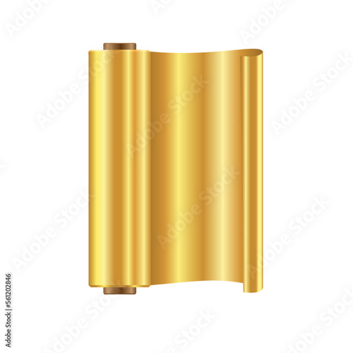 Gold Foil Roll isolated on a white background