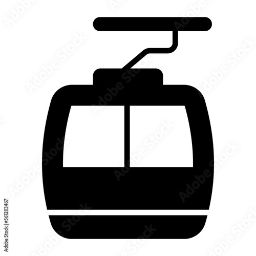 An icon of cable car showing concept of adventure, cable transport vector