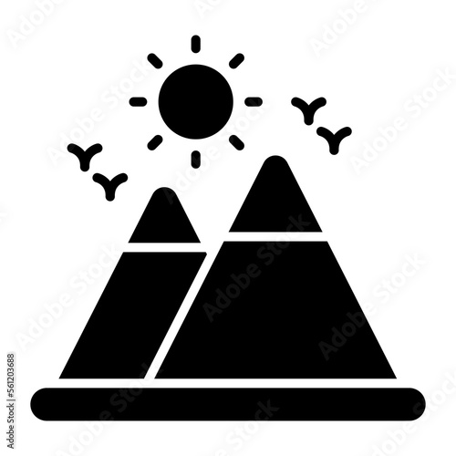 Beautiful landscape vector, hill station icon in trendy style