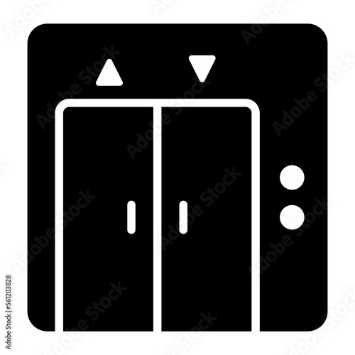 Editable vector of elevator, trendy icon of lift for premium use photo