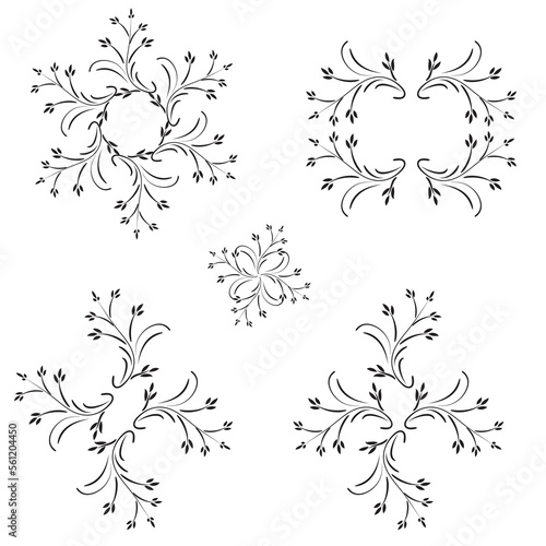 black and white frame vector set illustration