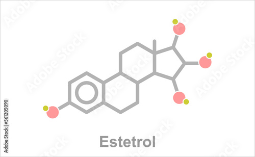 Simplified formula icon of the steroid hormone estretrol