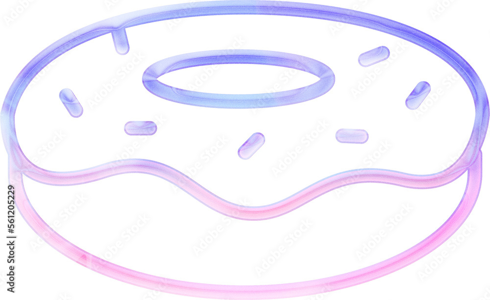 Donut icon dreamy holographic color. Glossy shiny texture bold line art 3d. Donut icon dreamy holographic color. Glossy shiny texture bold line art 3d.