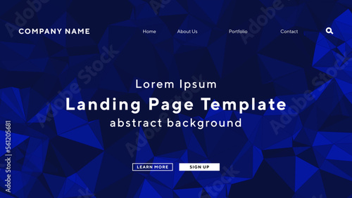 landing page template prism triangle gradient blue modern art theme background for website UI template business Annual reports, flyer, poster, magazine cover,brochure template vector EPS.