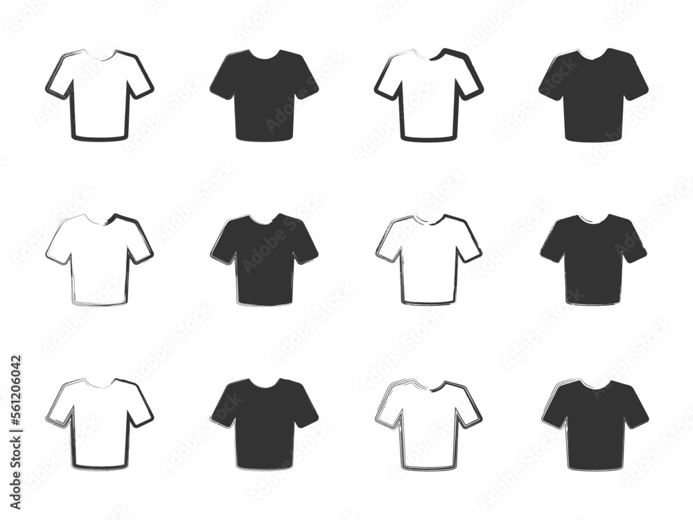 Hand drawn T-shirt icon. Vector illustration. Hand drawn T-shirt icon. Vector illustration.