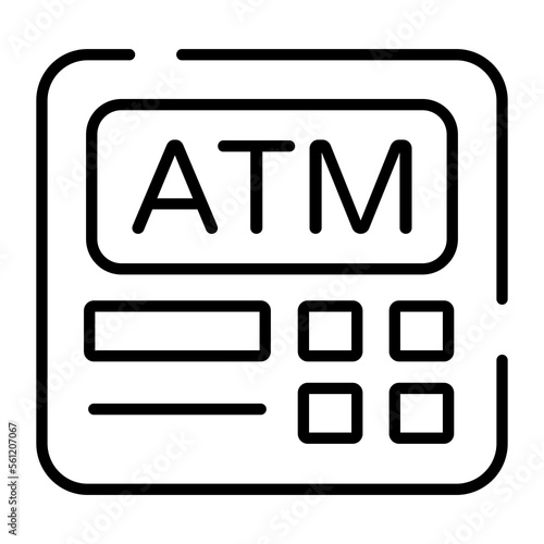 Automated teller machine icon, modern vector of cash dispenser
