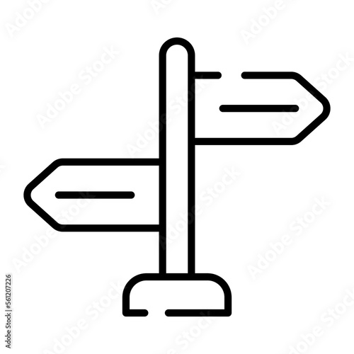 Signpost concept in modern style, roadside arrows editable vector